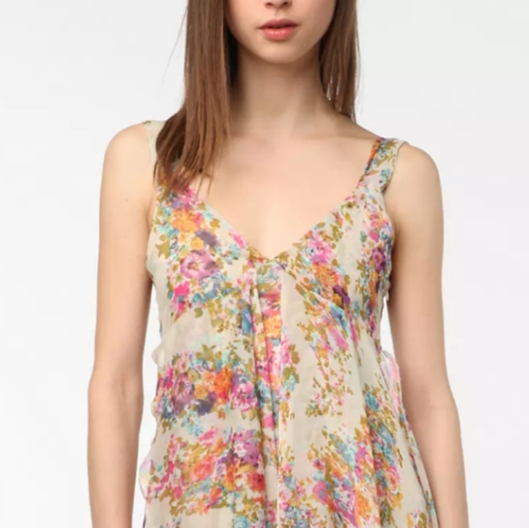 UNIF Flounce Chiffon high low dress (sz SMALL) - Picture 2 of 9